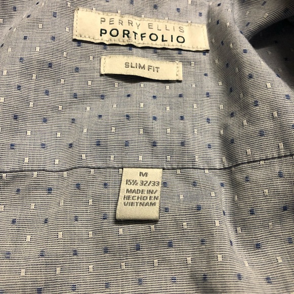 Perry Ellis Portfolio Men’s Dress Shirt Slim Fit - Picture 3 of 7